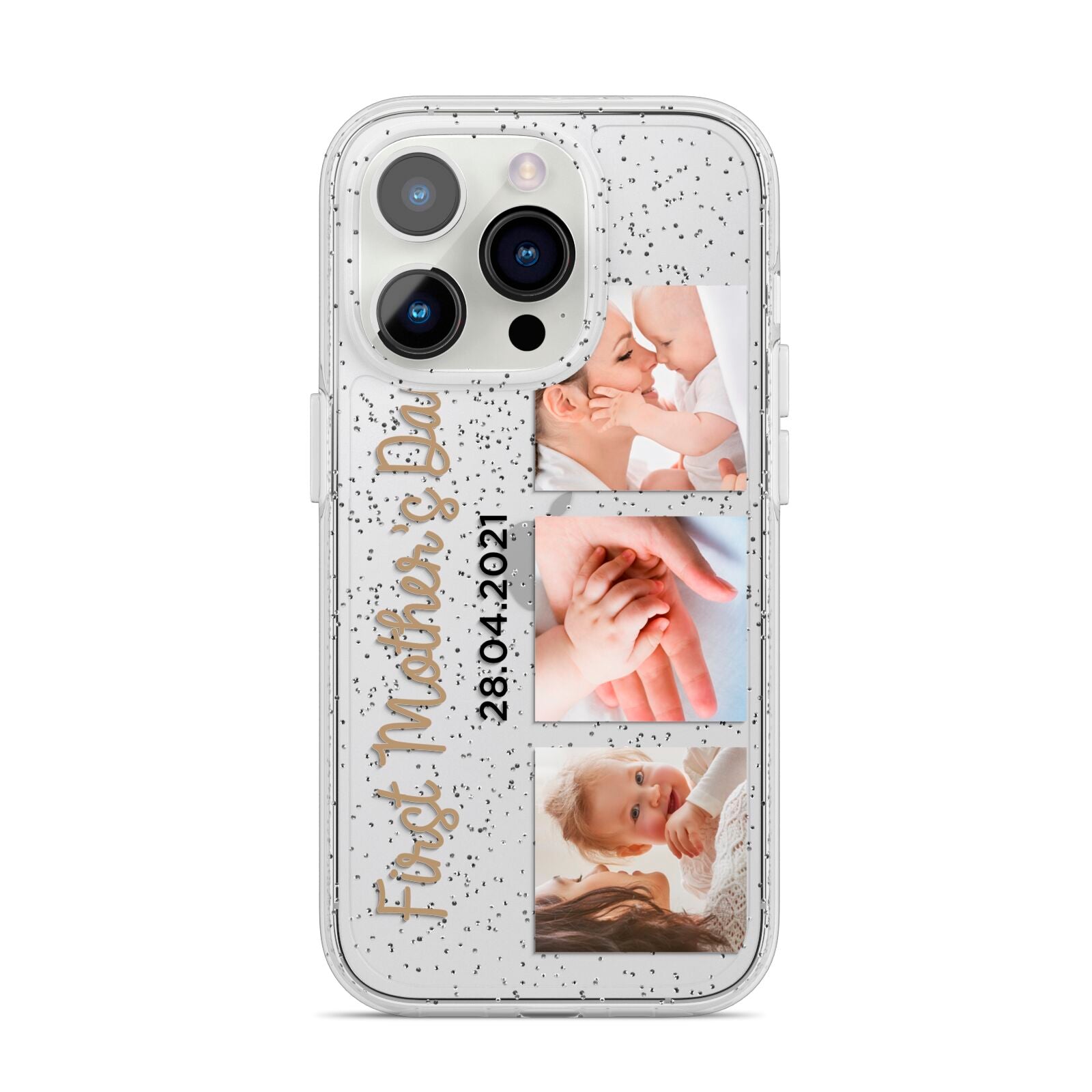 First Mothers Day Photo iPhone 14 Pro Glitter Tough Case Silver
