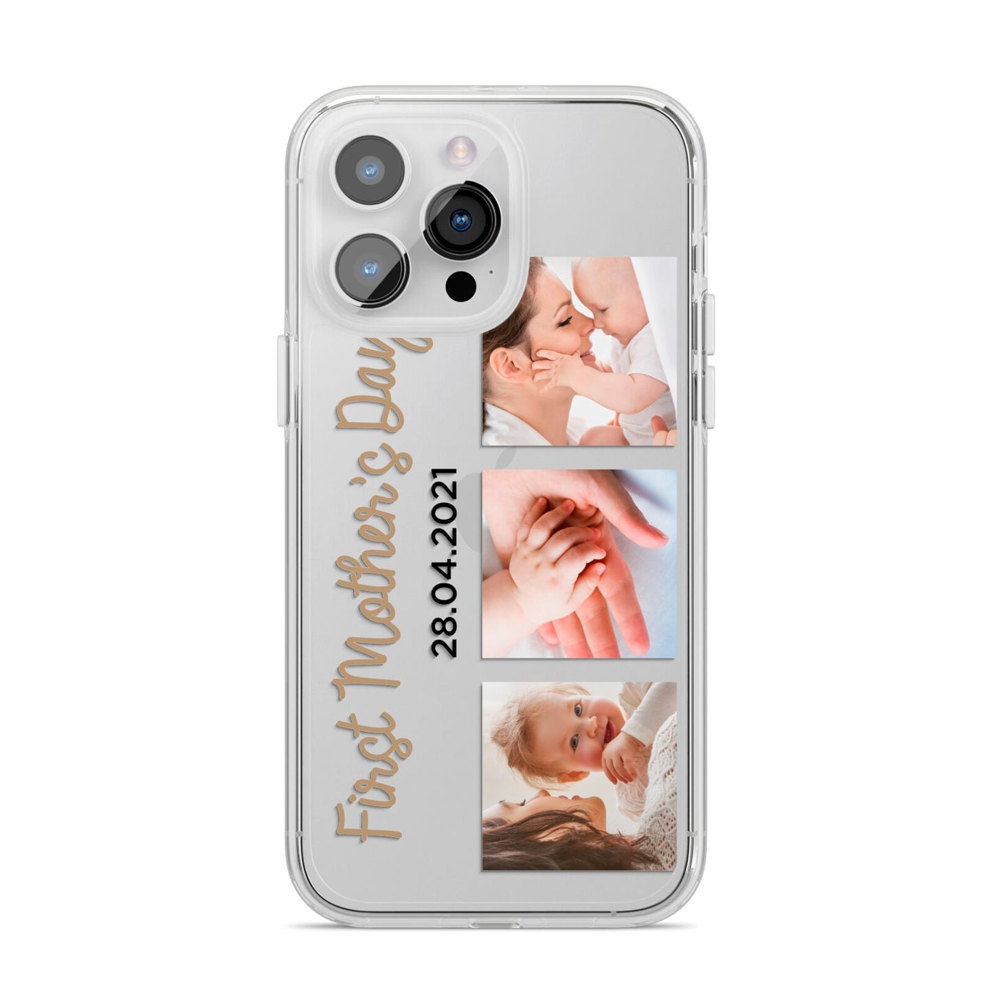 First Mothers Day Photo iPhone 14 Pro Max Clear Tough Case Silver
