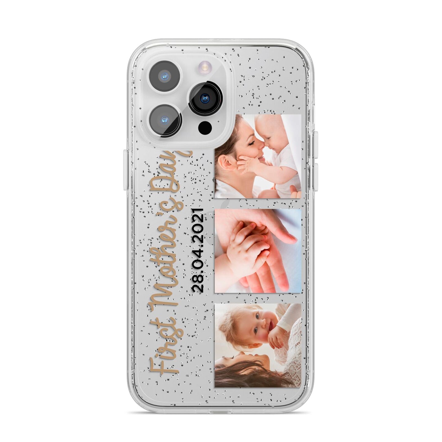 First Mothers Day Photo iPhone 14 Pro Max Glitter Tough Case Silver