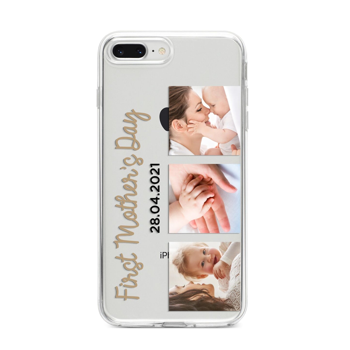 First Mothers Day Photo iPhone 8 Plus Bumper Case on Silver iPhone