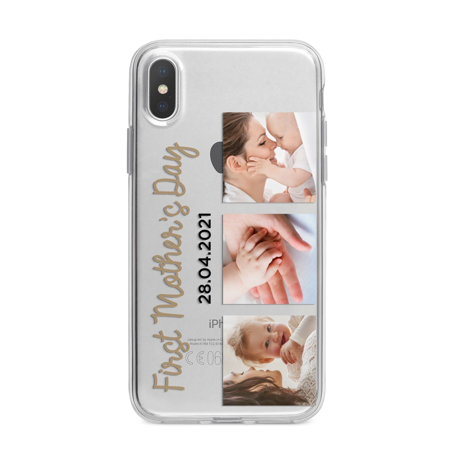 First Mothers Day Photo iPhone X Bumper Case on Silver iPhone Alternative Image 1
