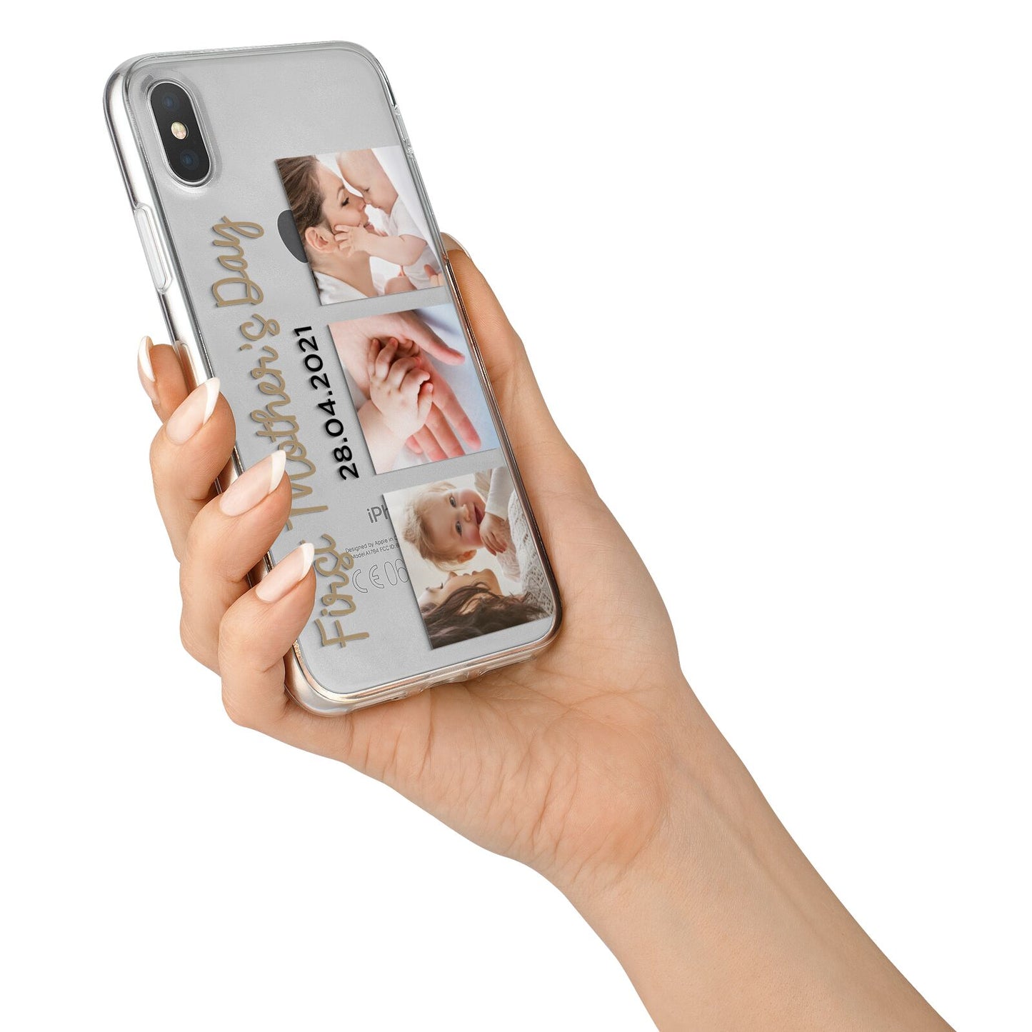 First Mothers Day Photo iPhone X Bumper Case on Silver iPhone Alternative Image 2