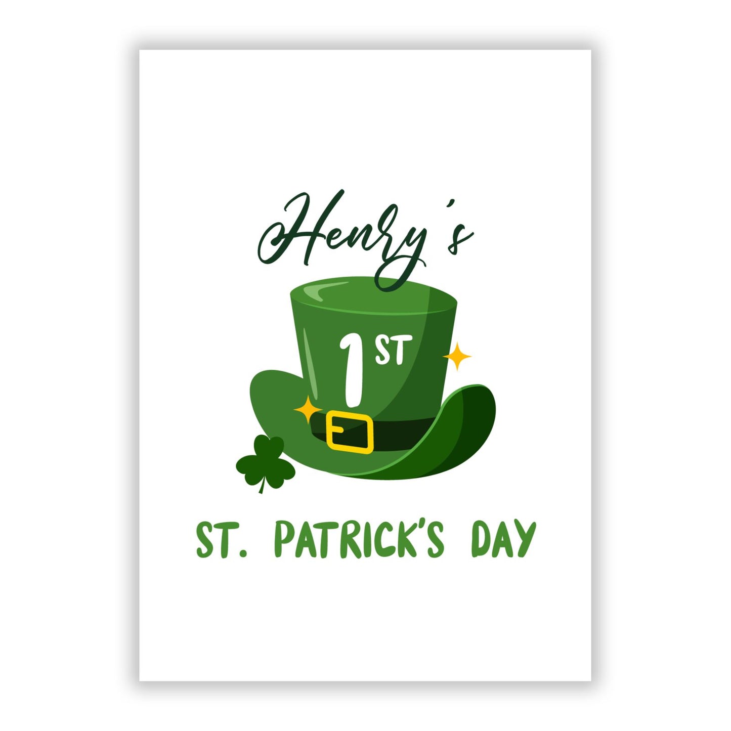 First St Patricks Day Personalised A5 Flat Greetings Card