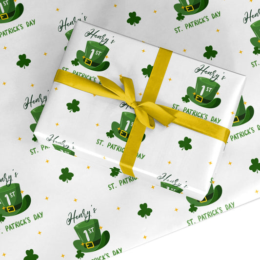 First St Patricks Day Personalised Custom Wrapping Paper