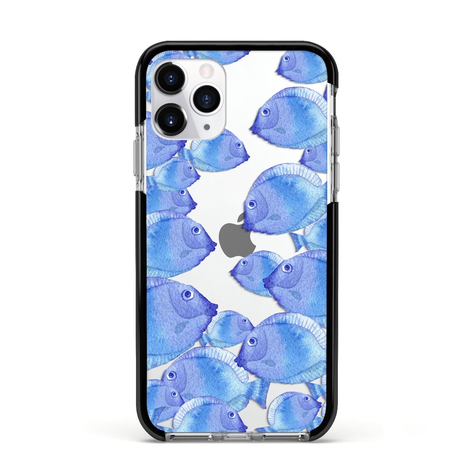 Fish Apple iPhone 11 Pro in Silver with Black Impact Case
