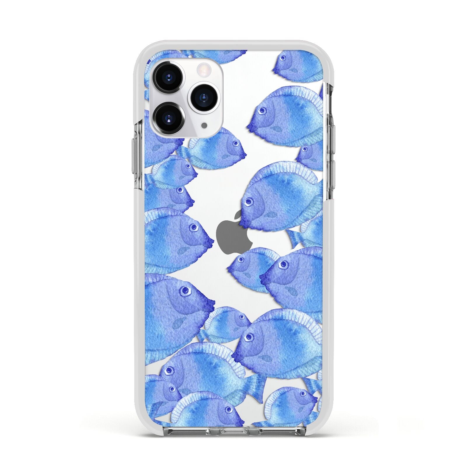 Fish Apple iPhone 11 Pro in Silver with White Impact Case