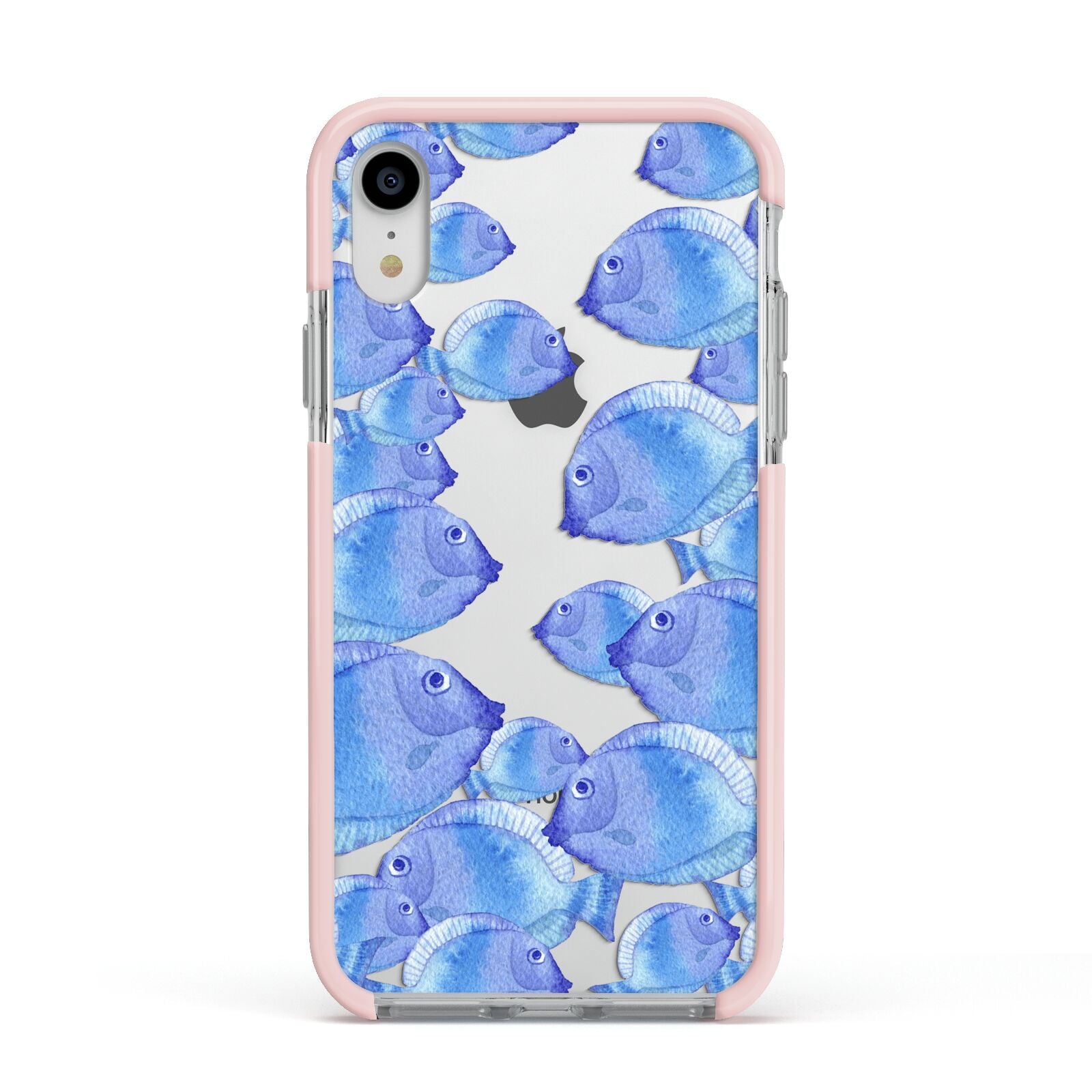 Fish Apple iPhone XR Impact Case Pink Edge on Silver Phone