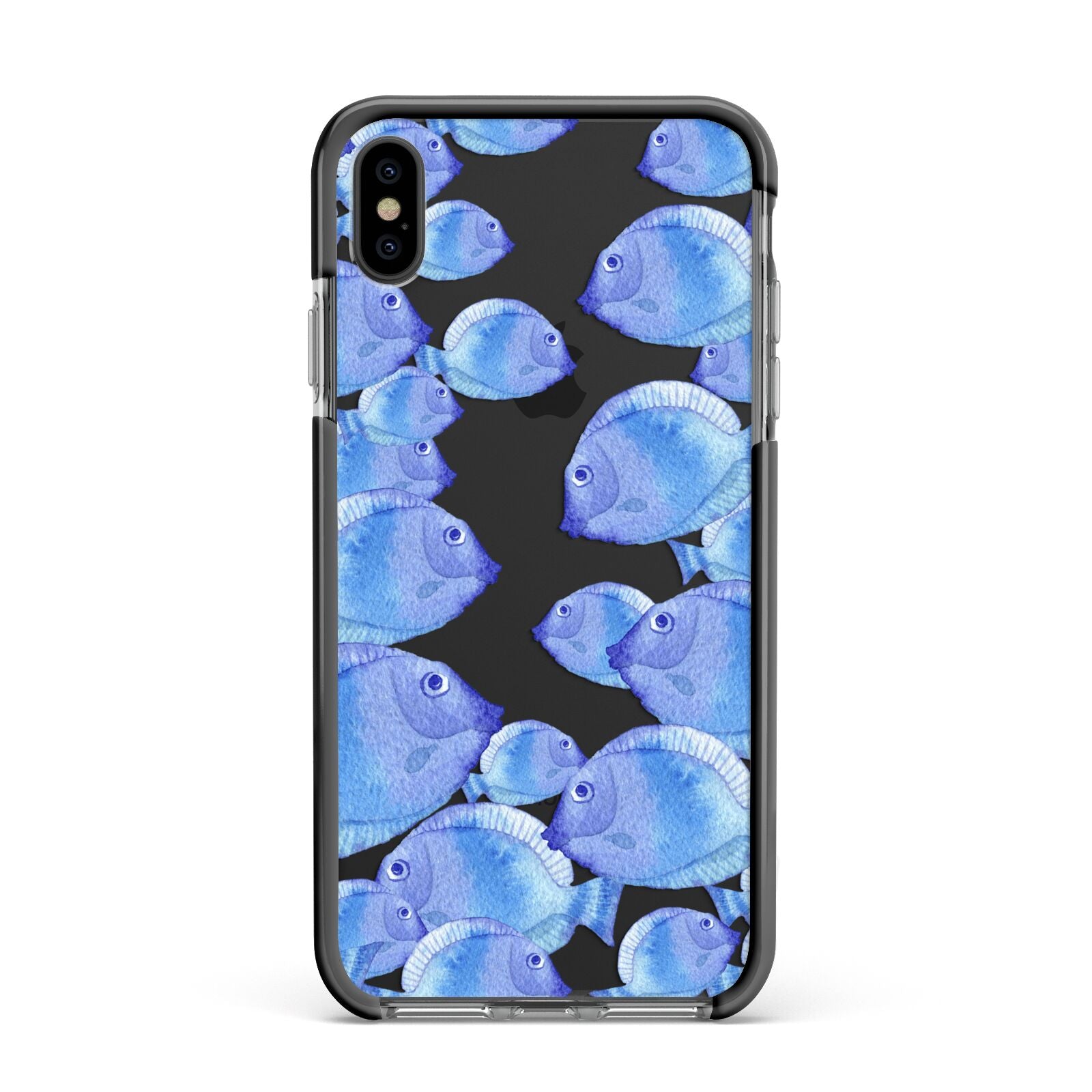 Fish Apple iPhone Xs Max Impact Case Black Edge on Black Phone