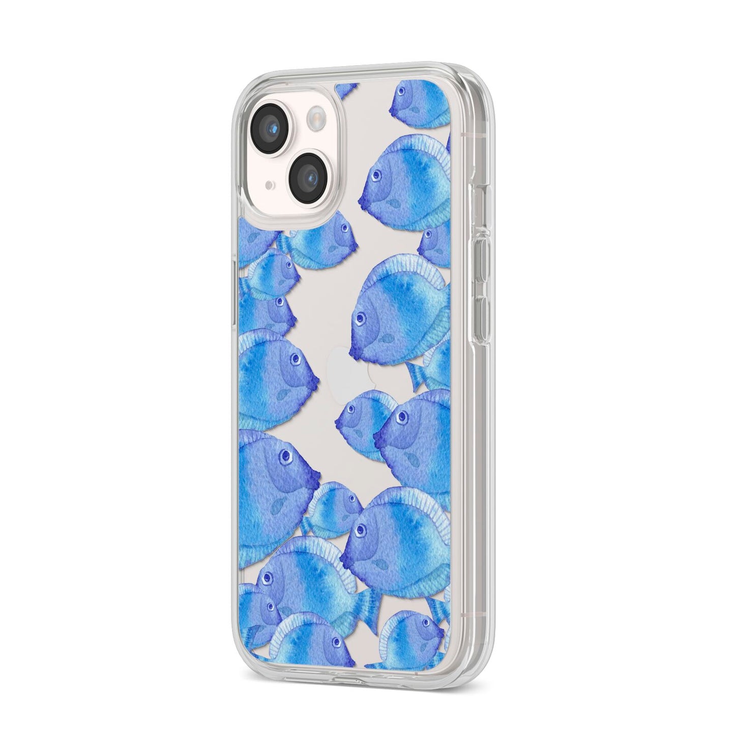 Fish iPhone 14 Clear Tough Case Starlight Angled Image