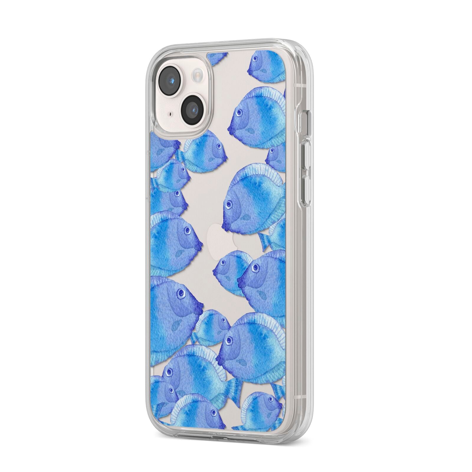 Fish iPhone 14 Plus Clear Tough Case Starlight Angled Image