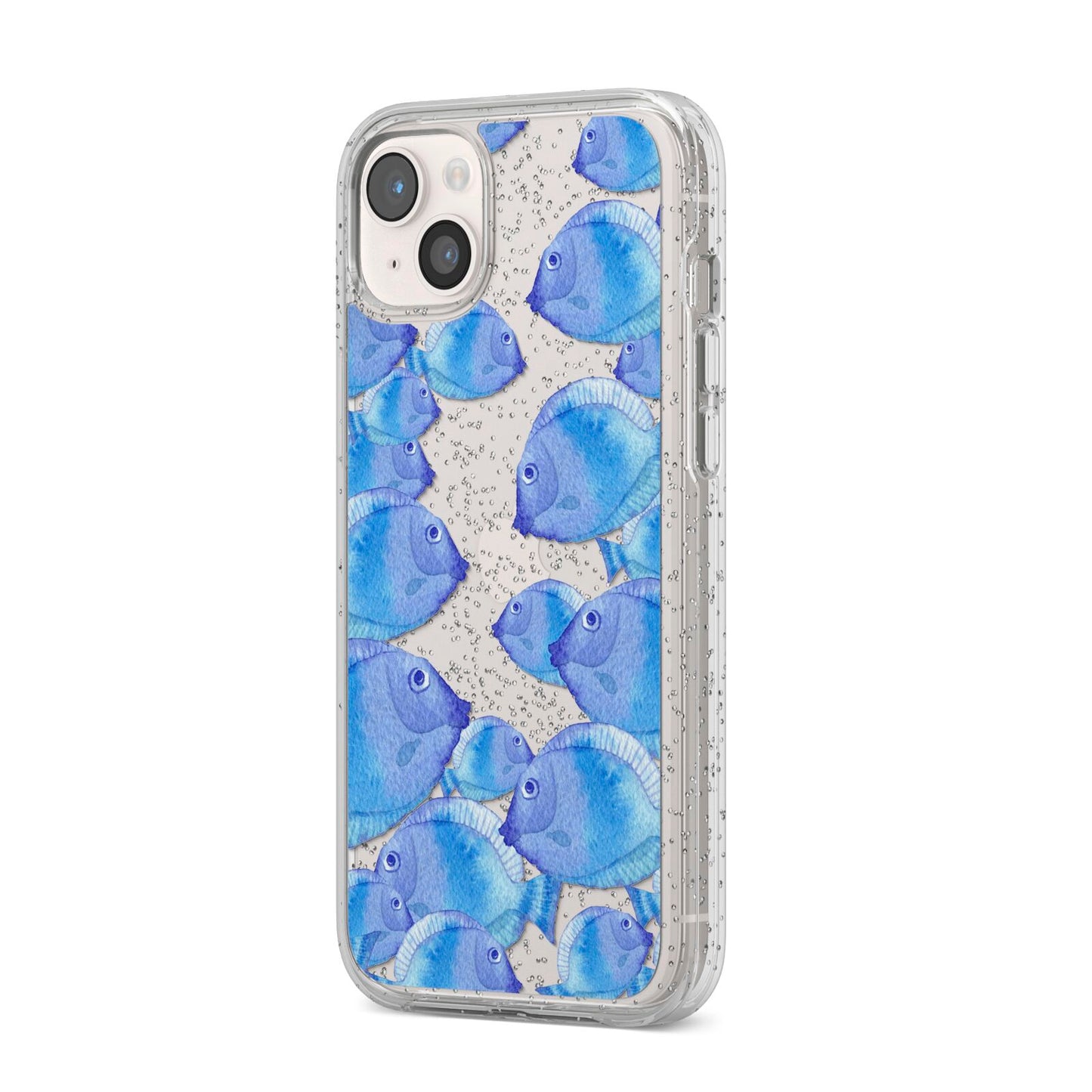 Fish iPhone 14 Plus Glitter Tough Case Starlight Angled Image