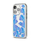 Fish iPhone 14 Pro Clear Tough Case Silver Angled Image