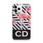 Flamingo Black Geometric Apple iPhone 11 Pro Max in Silver with Bumper Case