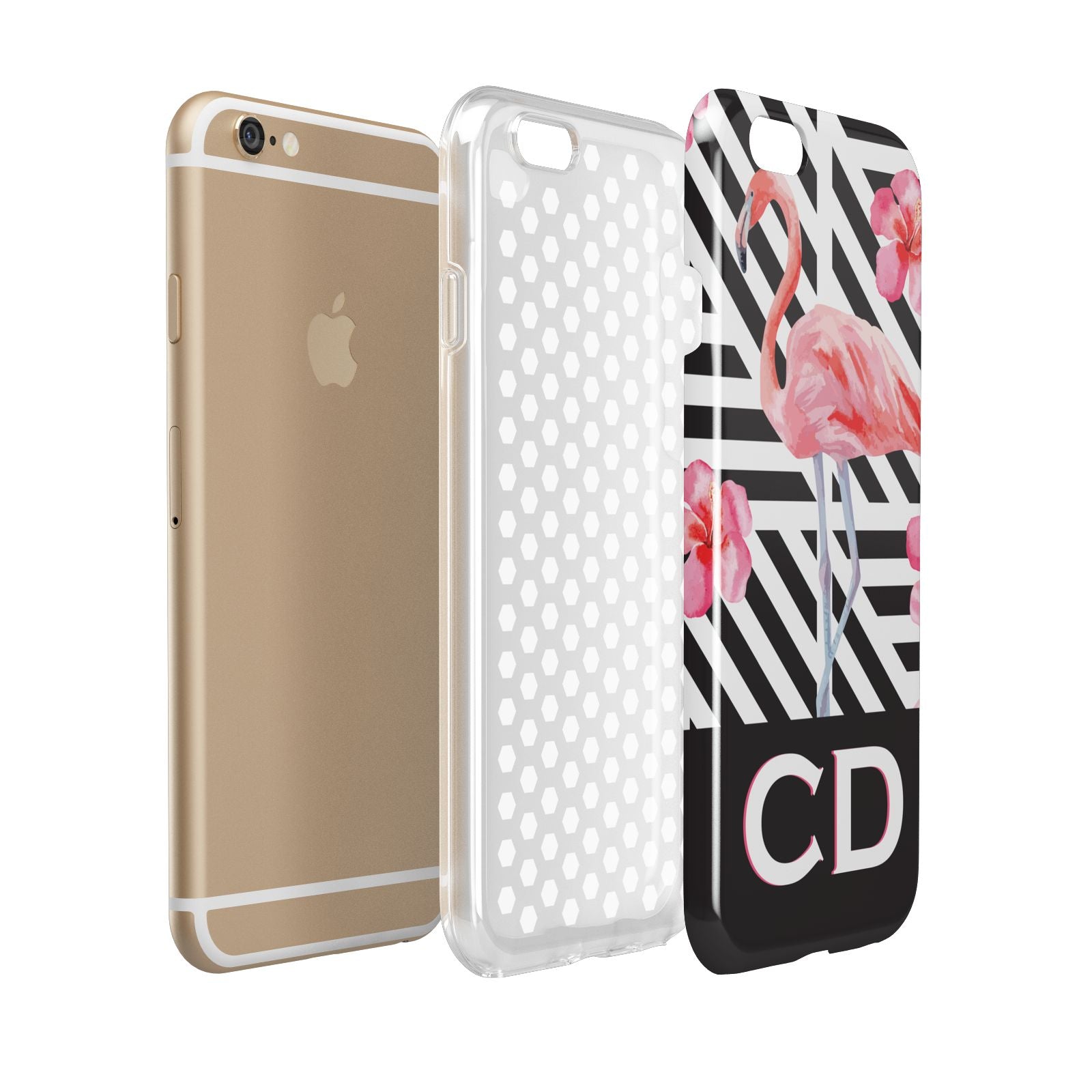 Flamingo Black Geometric Apple iPhone 6 3D Tough Case Expanded view