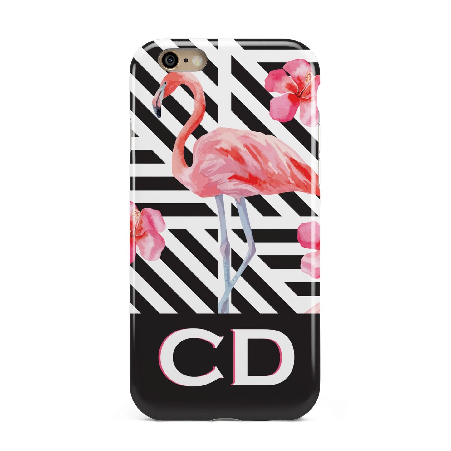 Flamingo Black Geometric Apple iPhone 6 3D Tough Case