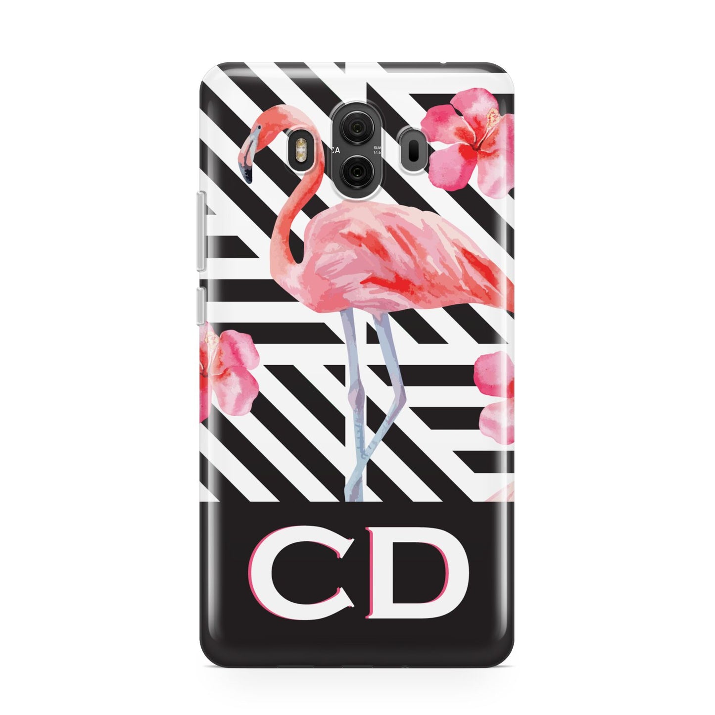 Flamingo Black Geometric Huawei Mate 10 Protective Phone Case