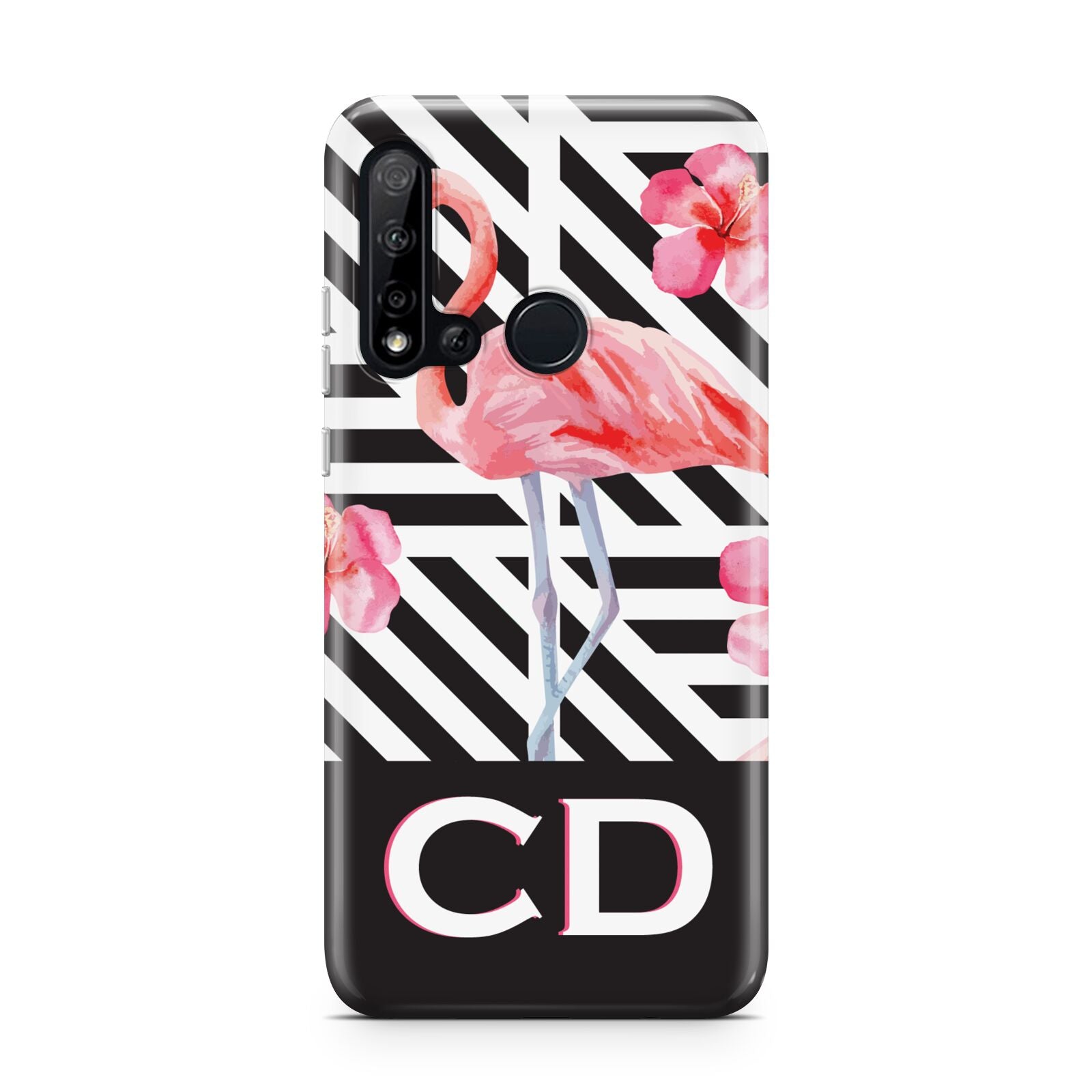 Flamingo Black Geometric Huawei P20 Lite 5G Phone Case