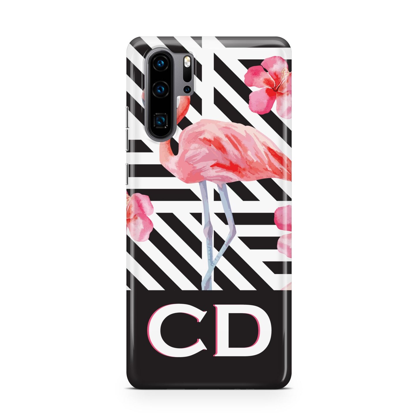 Flamingo Black Geometric Huawei P30 Pro Phone Case