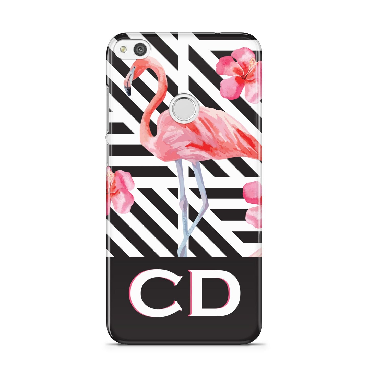 Flamingo Black Geometric Huawei P8 Lite Case