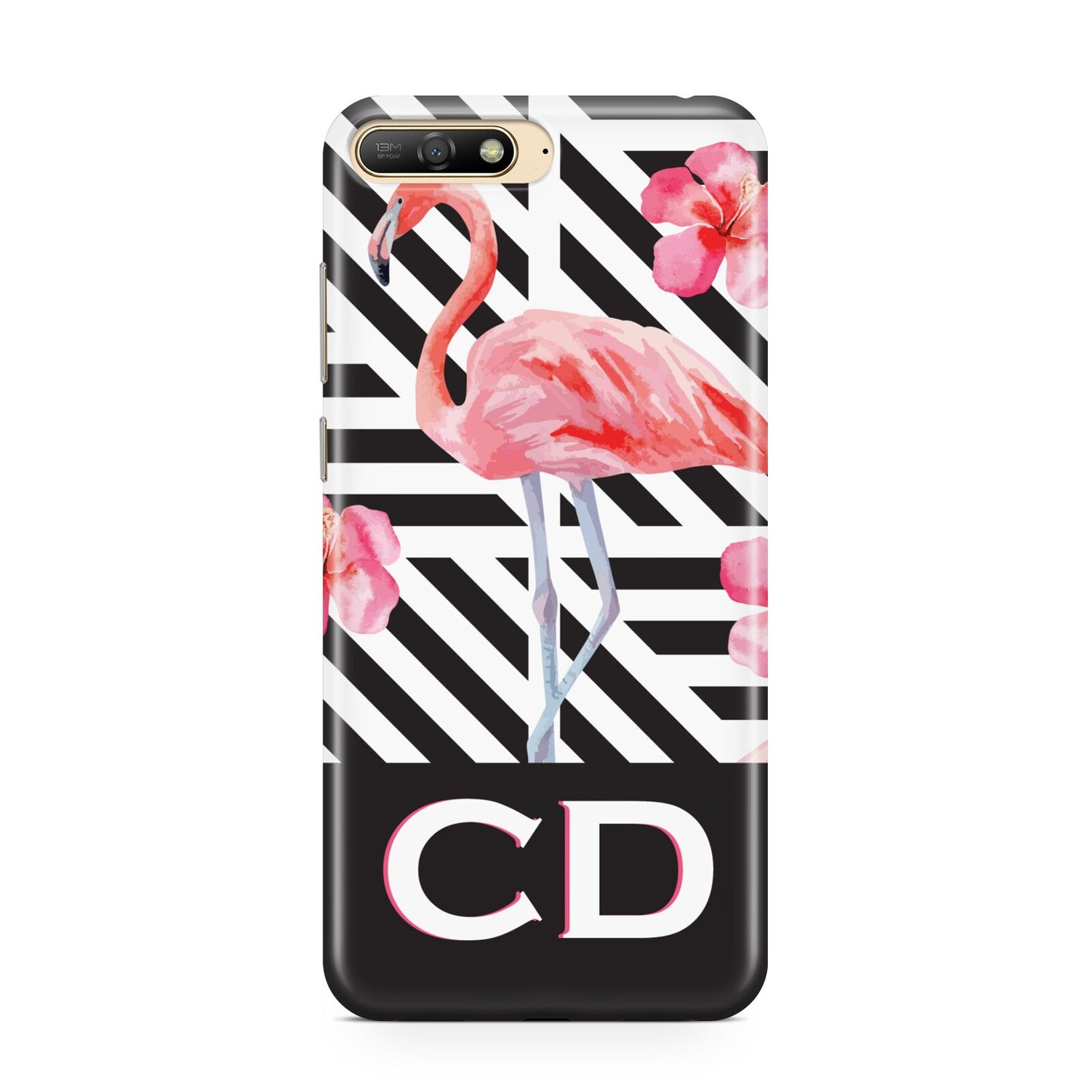 Flamingo Black Geometric Huawei Y6 2018