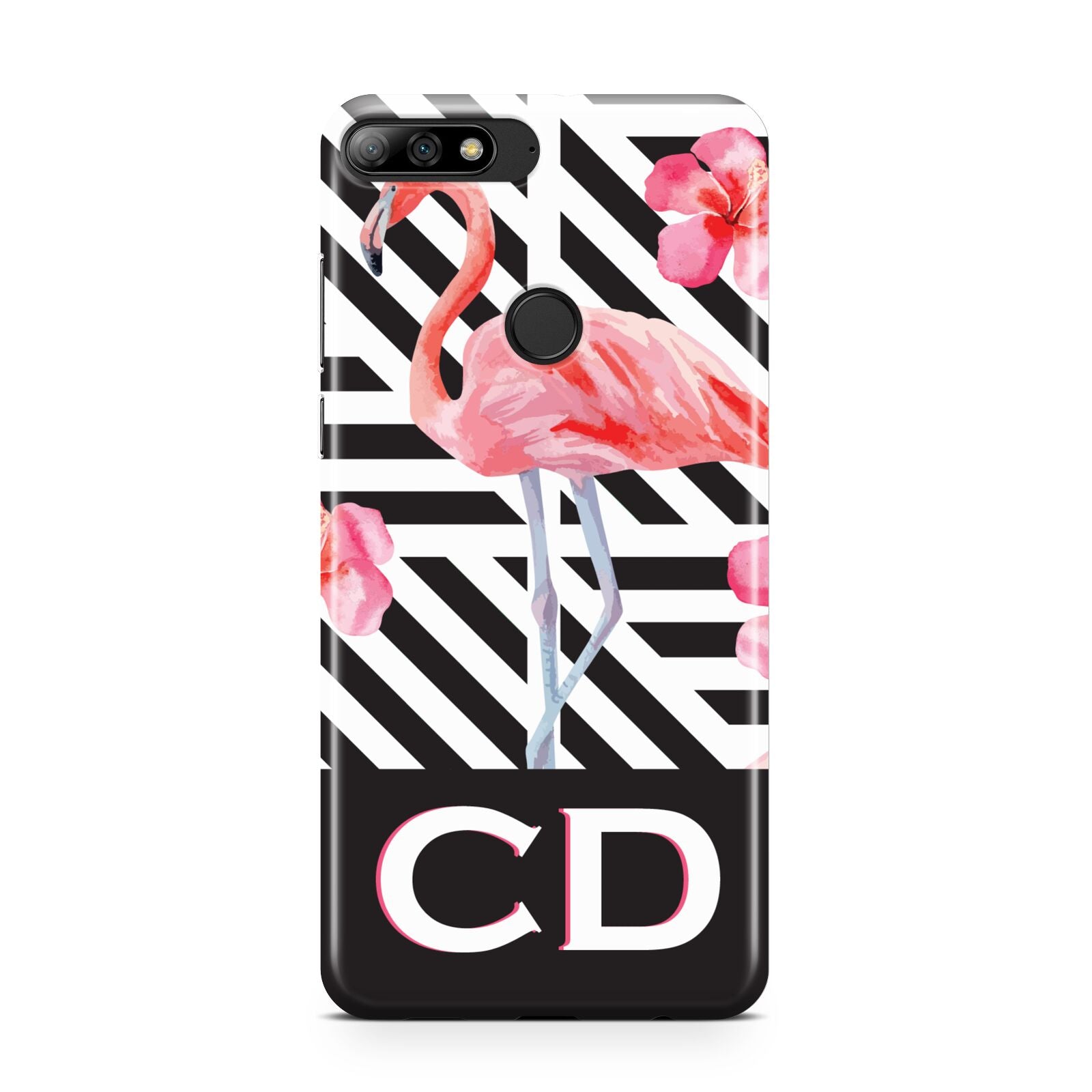 Flamingo Black Geometric Huawei Y7 2018