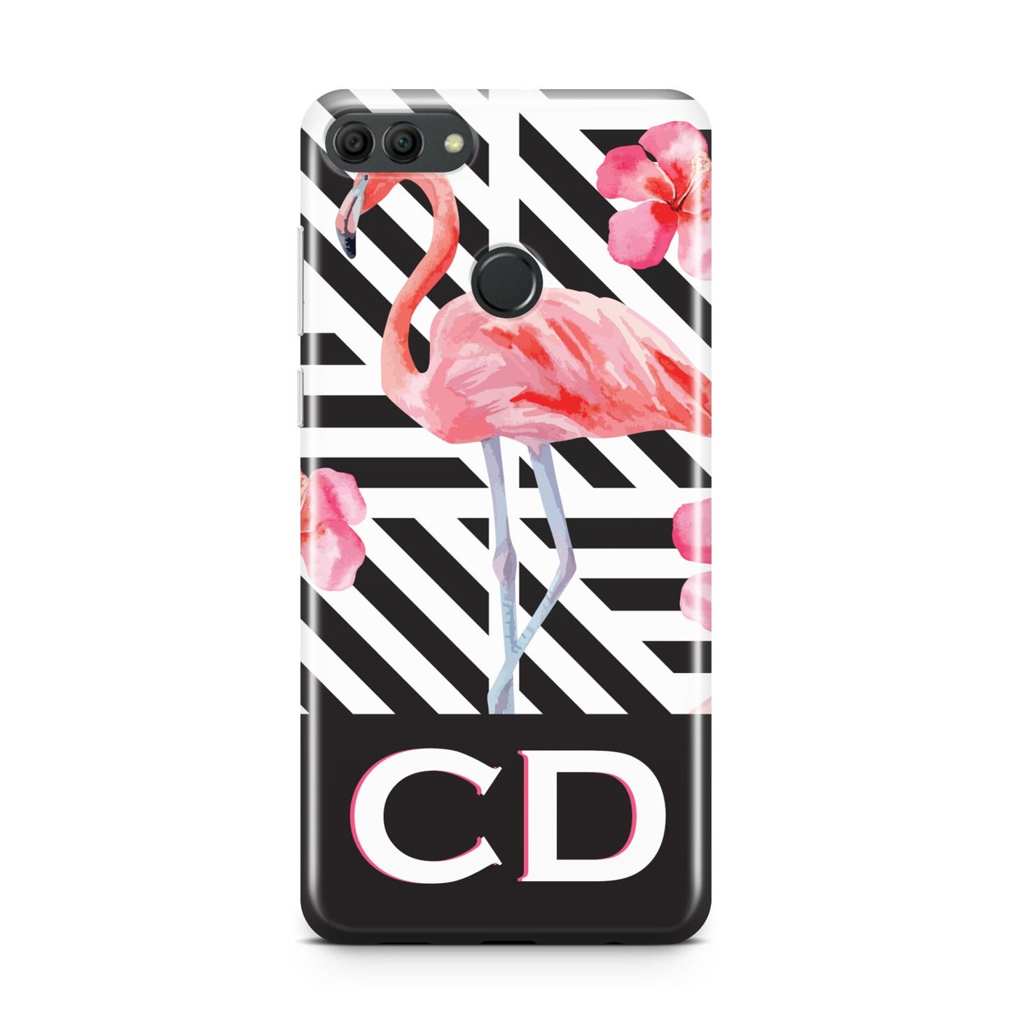 Flamingo Black Geometric Huawei Y9 2018