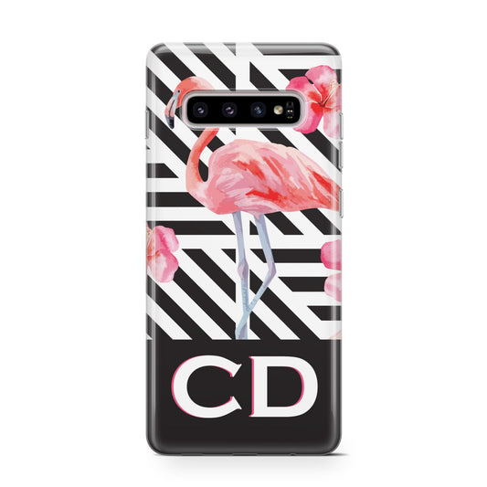 Flamingo Black Geometric Protective Samsung Galaxy Case