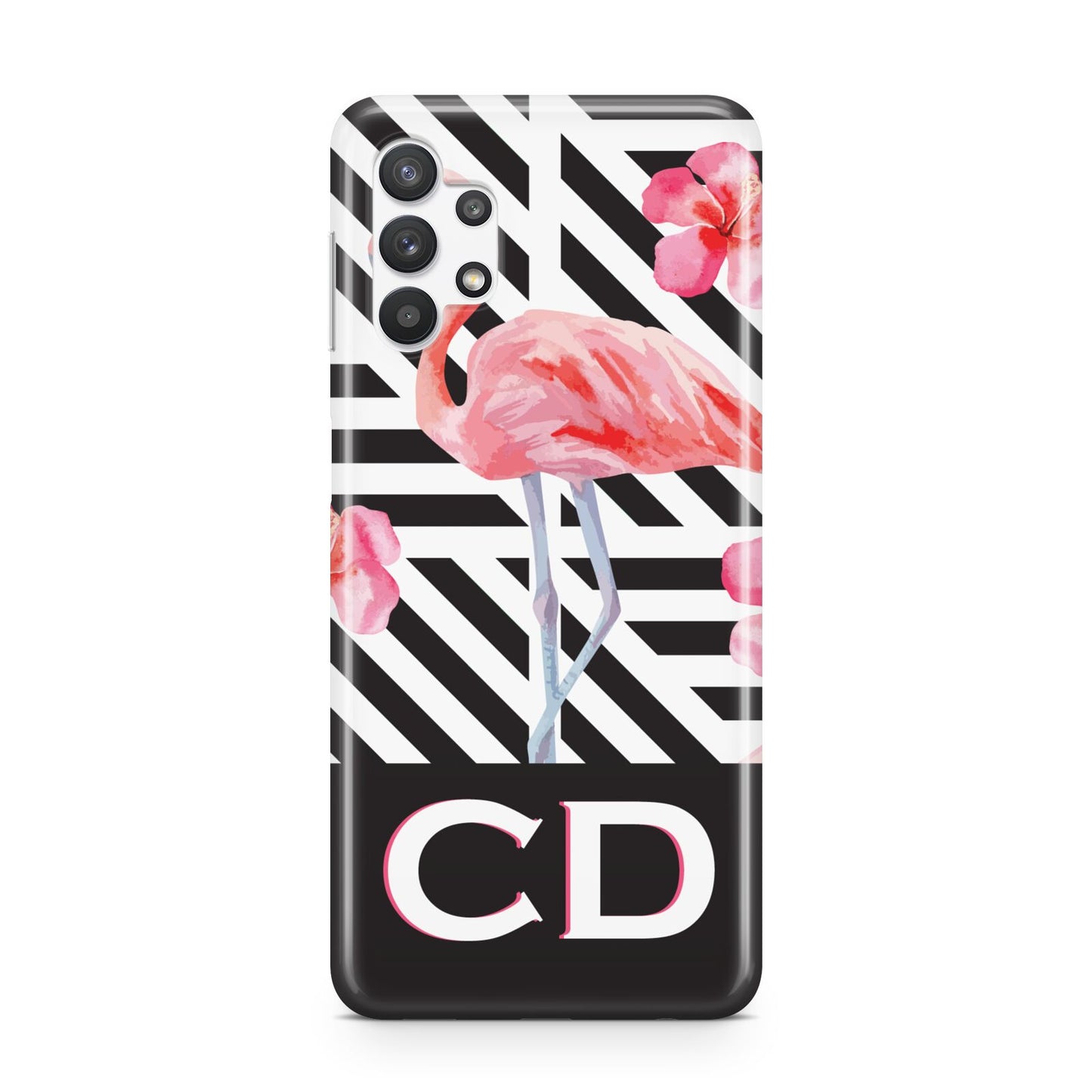 Flamingo Black Geometric Samsung A32 5G Case