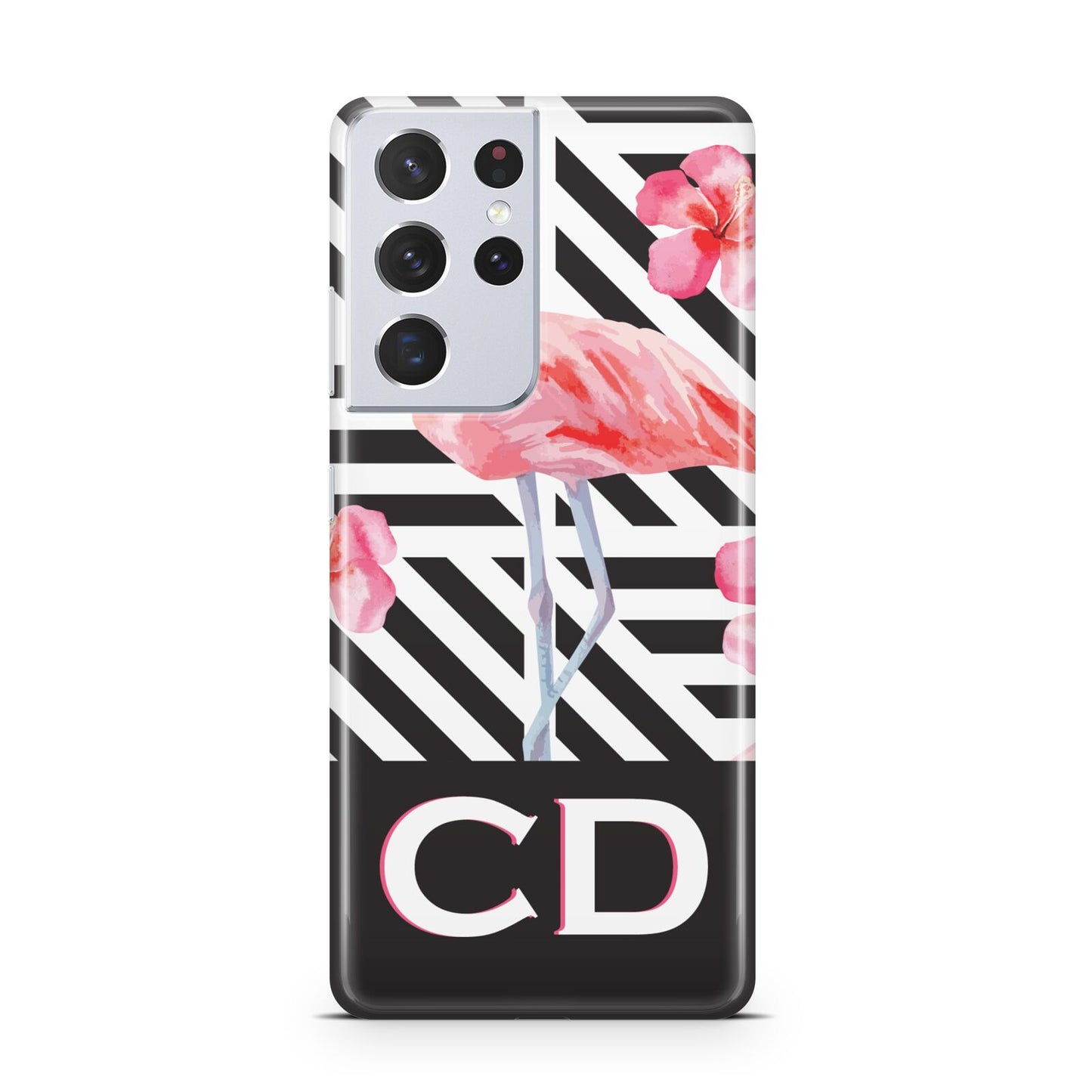 Flamingo Black Geometric Samsung S21 Ultra Case