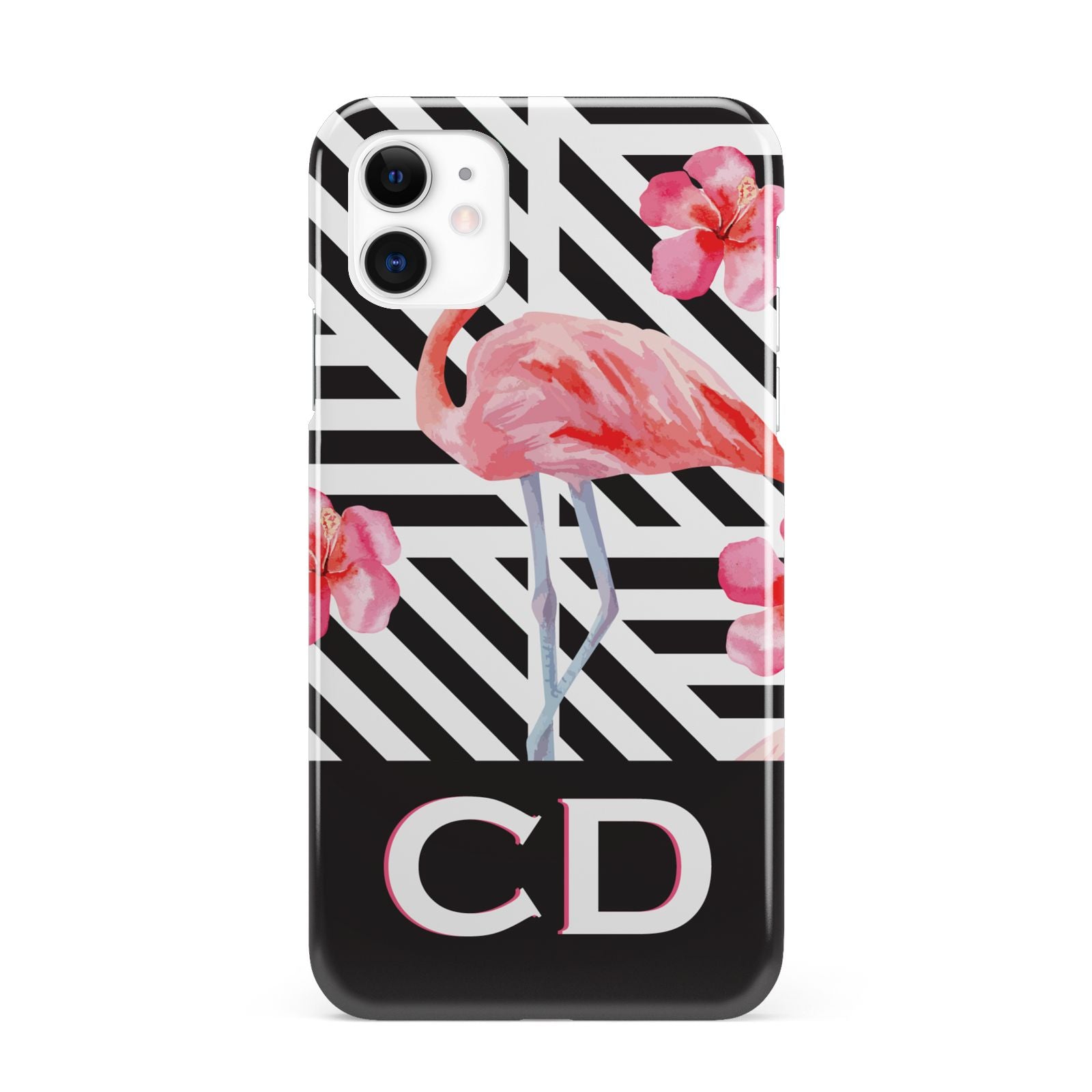 Flamingo Black Geometric iPhone 11 3D Snap Case