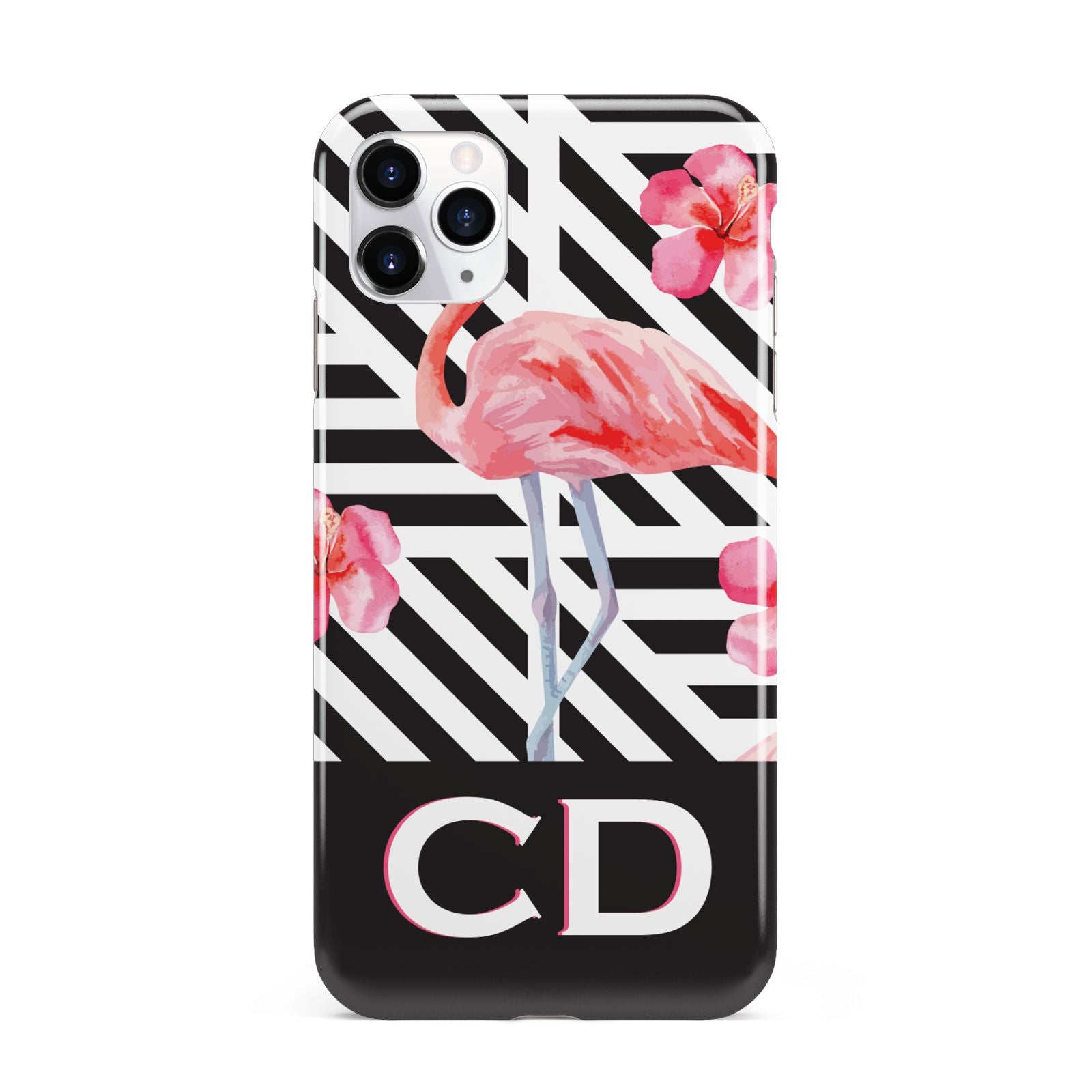 Flamingo Black Geometric iPhone 11 Pro Max 3D Tough Case