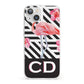 Flamingo Black Geometric iPhone 13 Clear Bumper Case