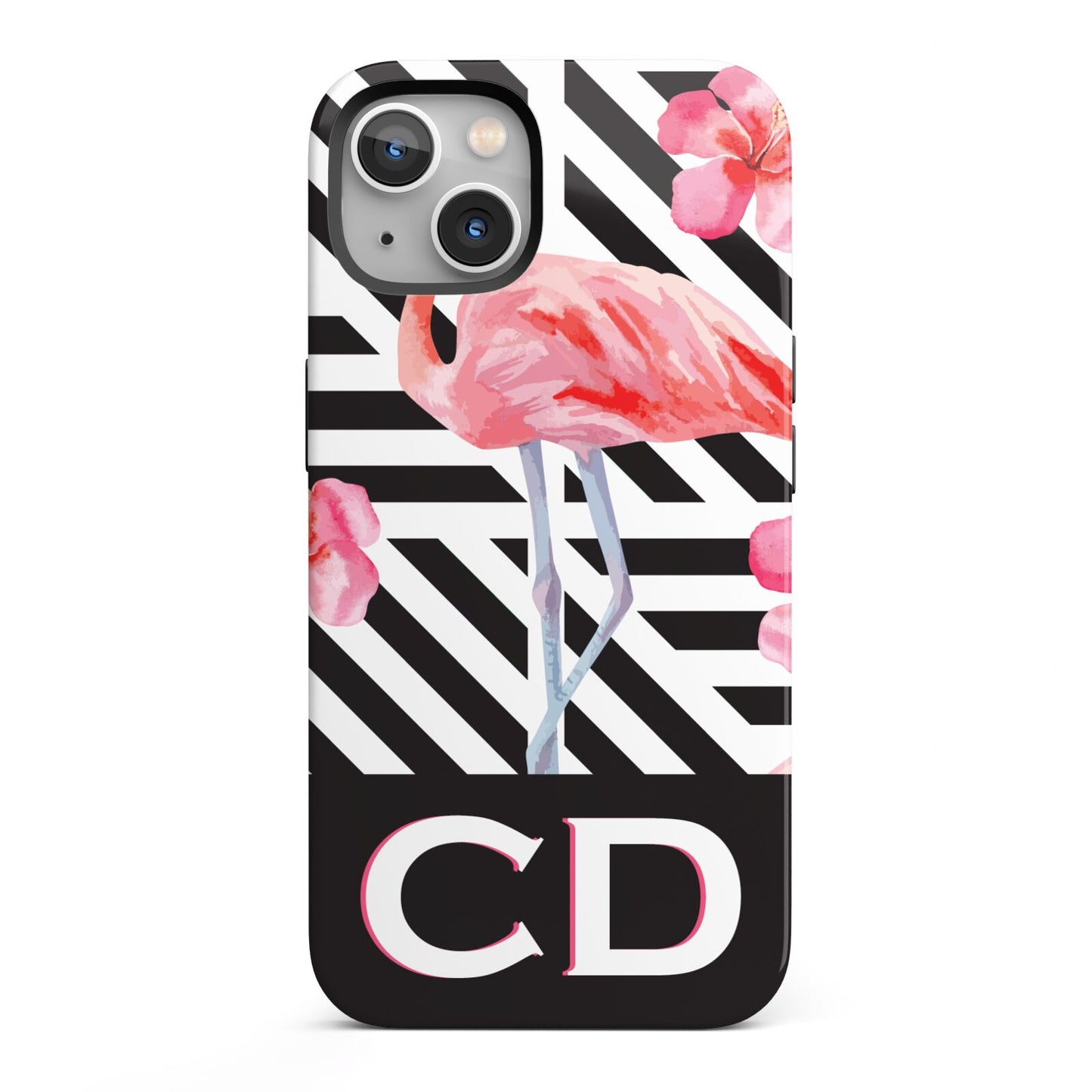 Flamingo Black Geometric iPhone 13 Full Wrap 3D Tough Case