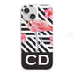 Flamingo Black Geometric iPhone 13 Mini Clear Bumper Case