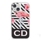 Flamingo Black Geometric iPhone 13 Mini TPU Impact Case with White Edges