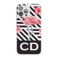Flamingo Black Geometric iPhone 13 Pro Max Clear Bumper Case