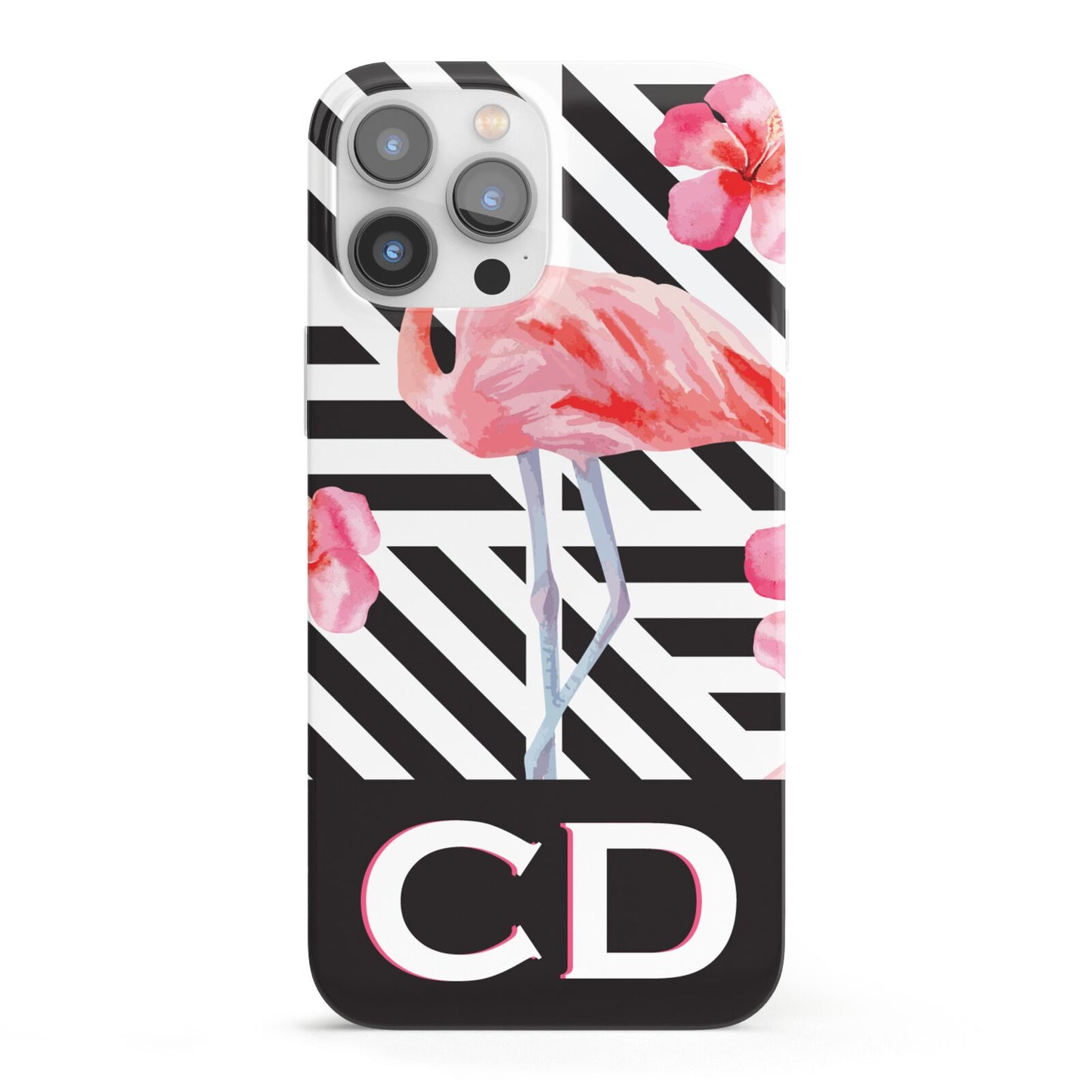 Flamingo Black Geometric iPhone 13 Pro Max Full Wrap 3D Snap Case