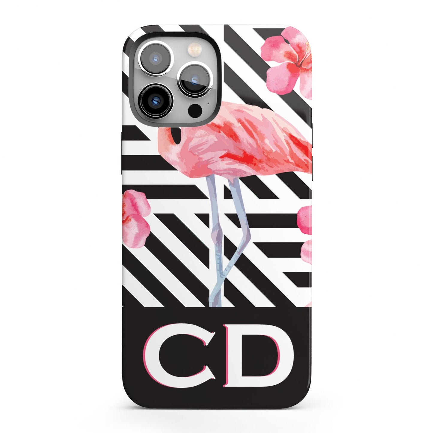 Flamingo Black Geometric iPhone 13 Pro Max Full Wrap 3D Tough Case