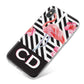 Flamingo Black Geometric iPhone X Bumper Case on Silver iPhone