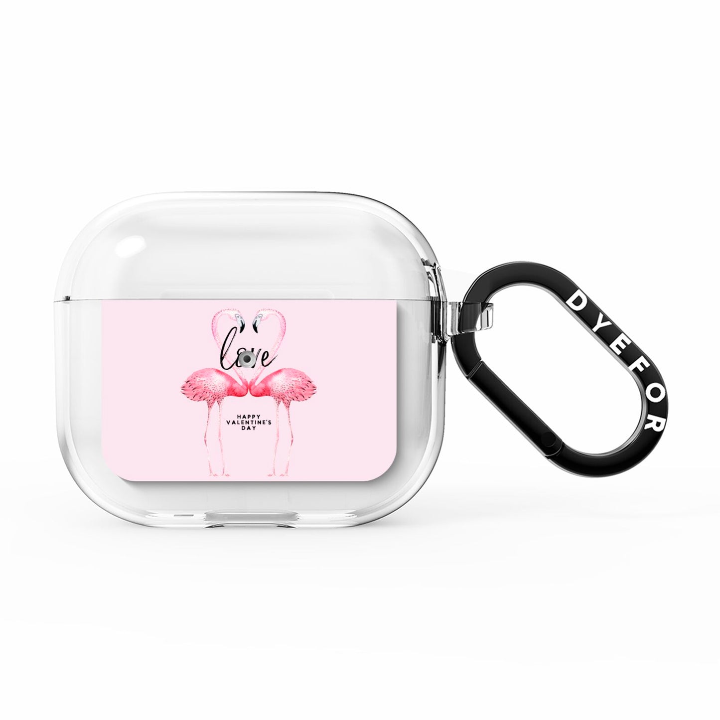 Flamingo Valentines Day AirPods Clear Case 3rd Gen