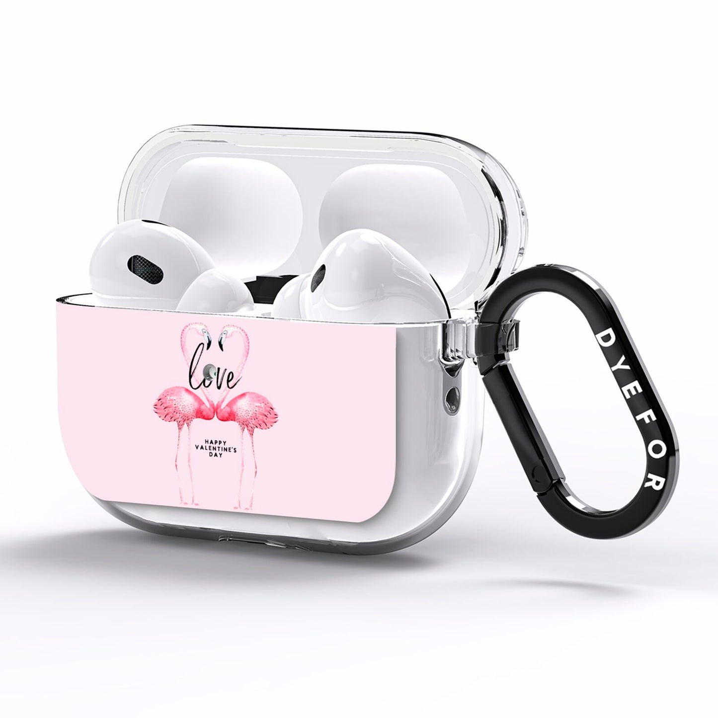 Flamingo Valentines Day AirPods Pro Clear Case Side Image
