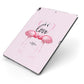 Flamingo Valentines Day Apple iPad Case on Grey iPad Side View