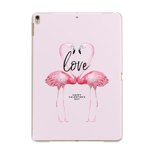 Flamingo Valentines Day Apple iPad Gold Case