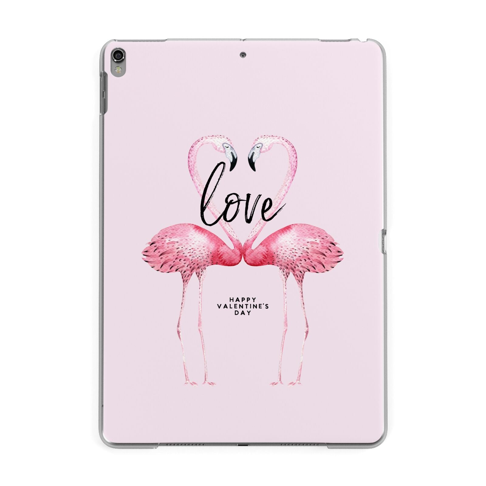 Flamingo Valentines Day Apple iPad Grey Case