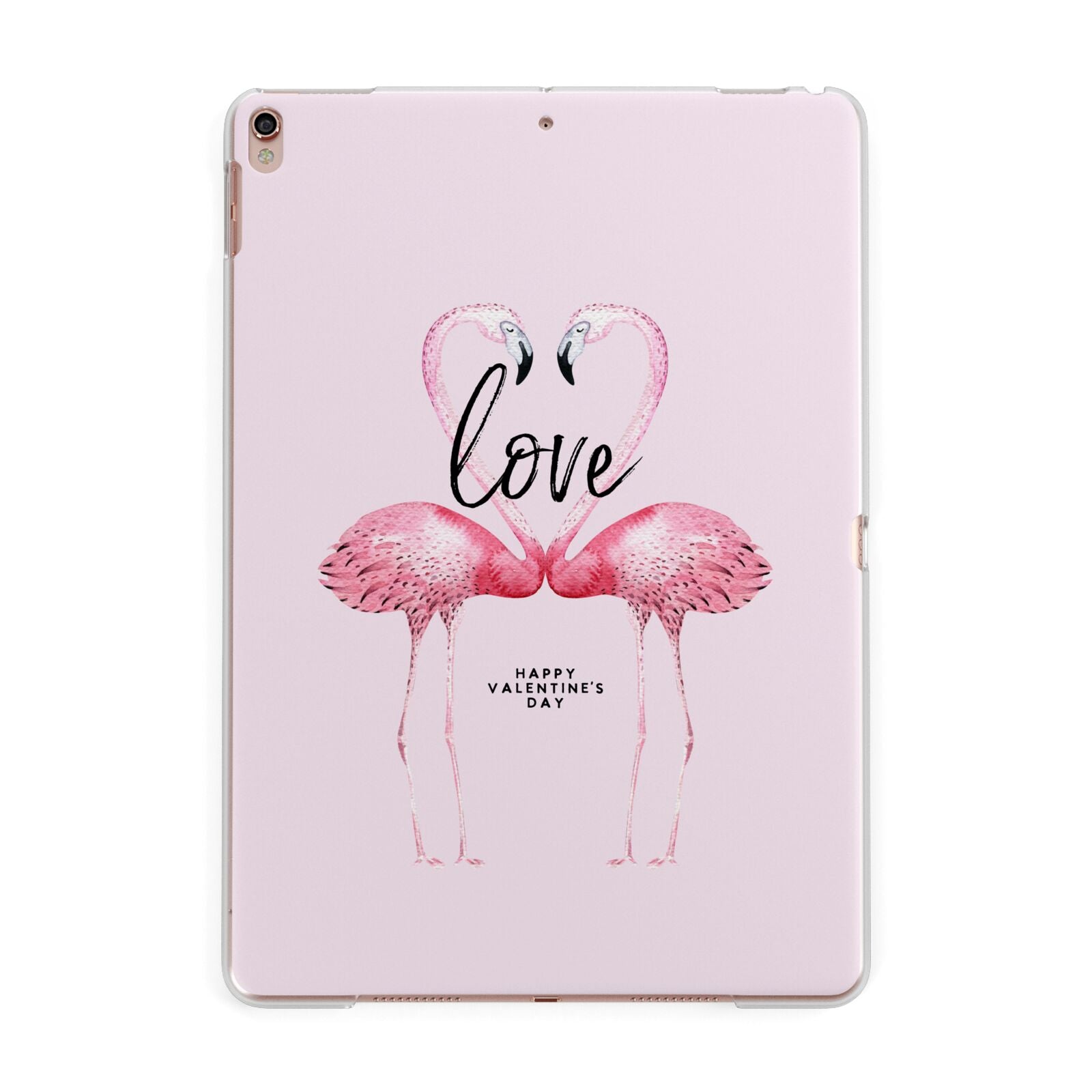 Flamingo Valentines Day Apple iPad Rose Gold Case
