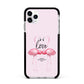 Flamingo Valentines Day Apple iPhone 11 Pro Max in Silver with Black Impact Case