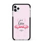 Flamingo Valentines Day Apple iPhone 11 Pro Max in Silver with Black Impact Case