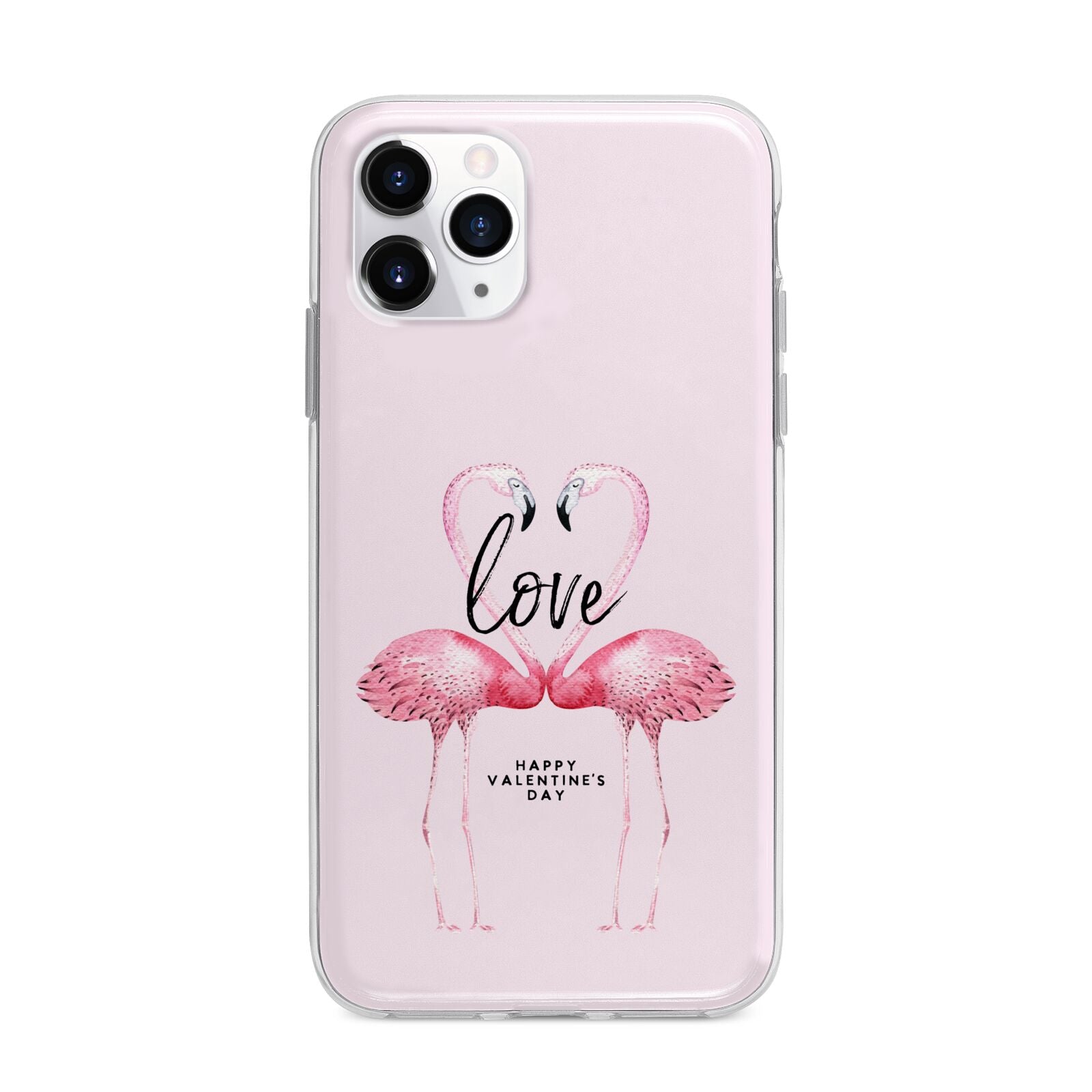 Flamingo Valentines Day Apple iPhone 11 Pro in Silver with Bumper Case