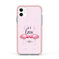 Flamingo Valentines Day Apple iPhone 11 in White with Pink Impact Case