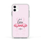 Flamingo Valentines Day Apple iPhone 11 in White with White Impact Case